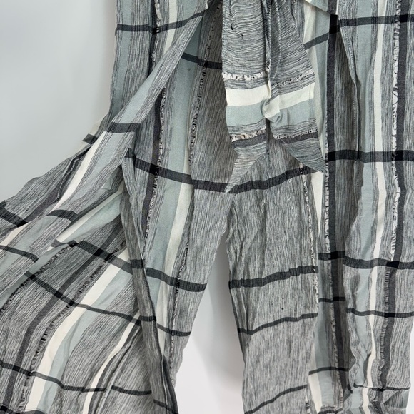 Laura Siegel Tweed Wrap Plaid Tie Front Cropped Pants size Small - Picture 3 of 5